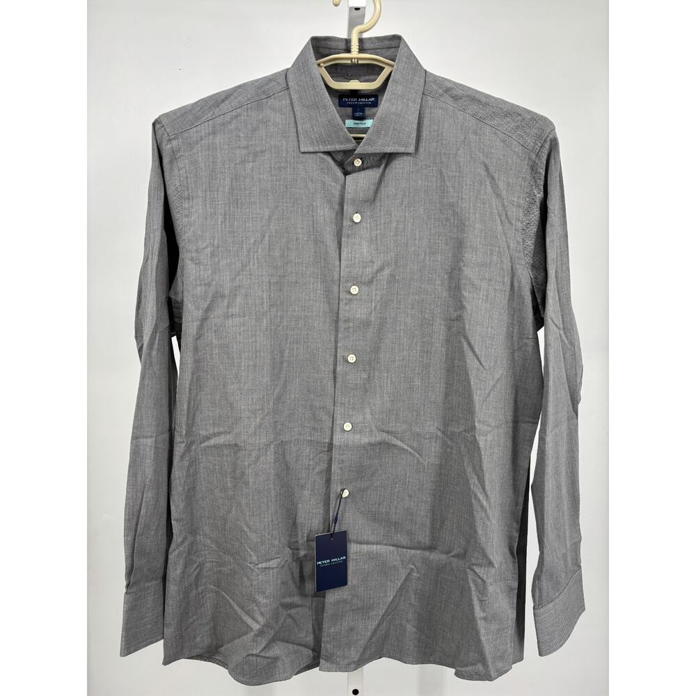 Peter Millar Cumbria Flanella Sport Shirt Men L Gale Crown Crafted Fleece Finish